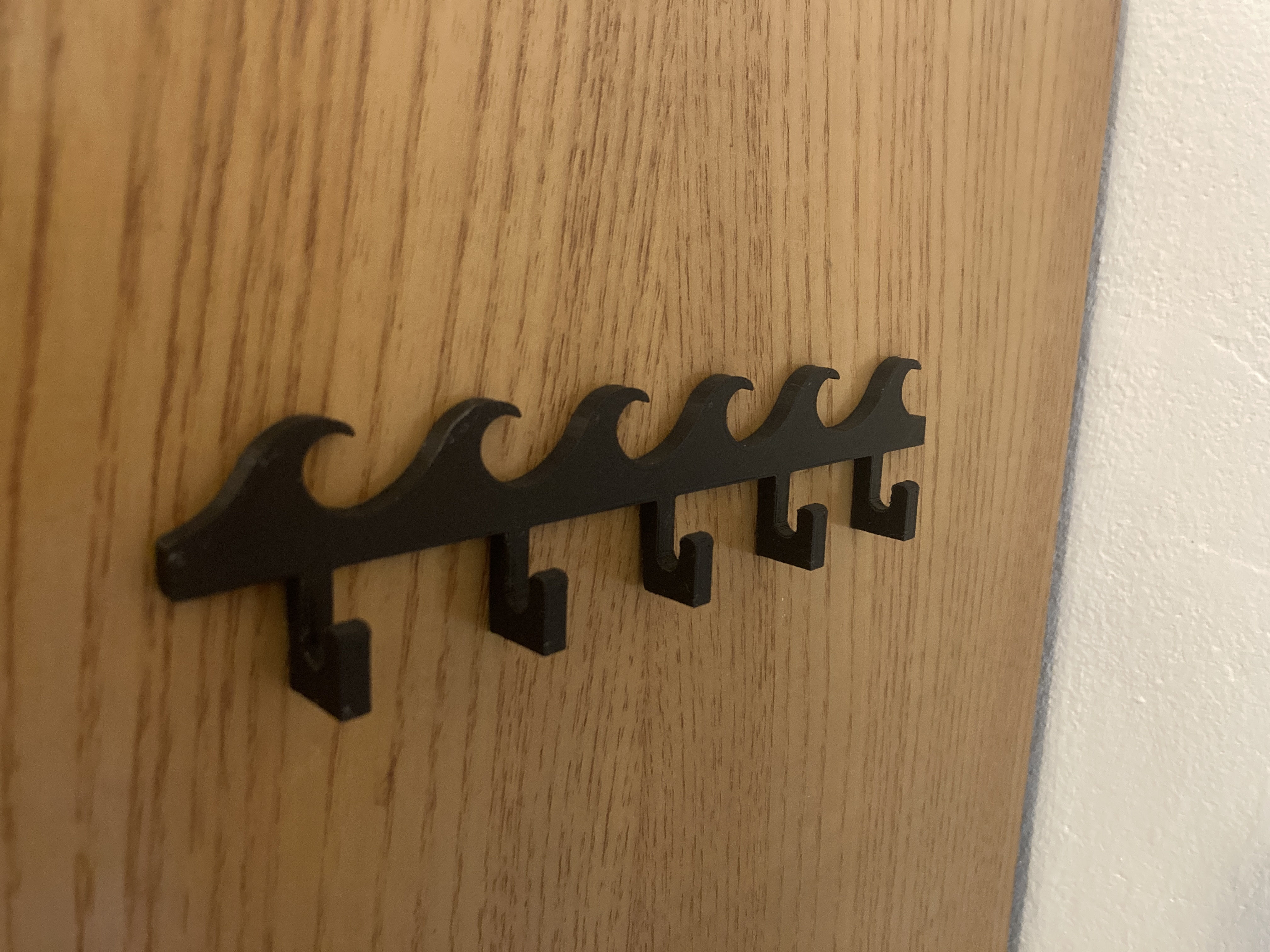 Ocean Wave key holder bigger hooks 3D model