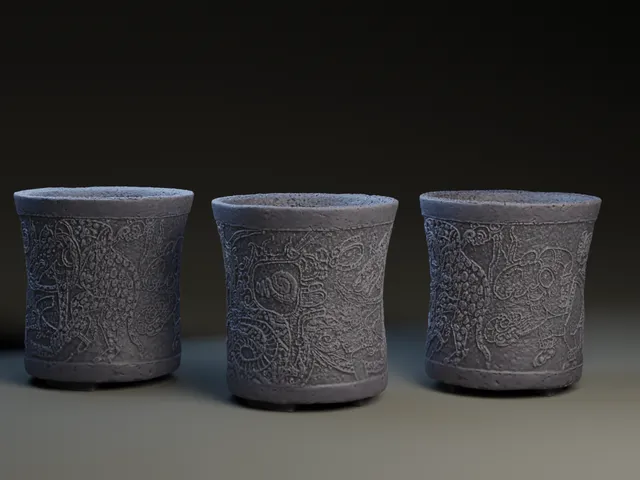 Decorated Tripod Pot