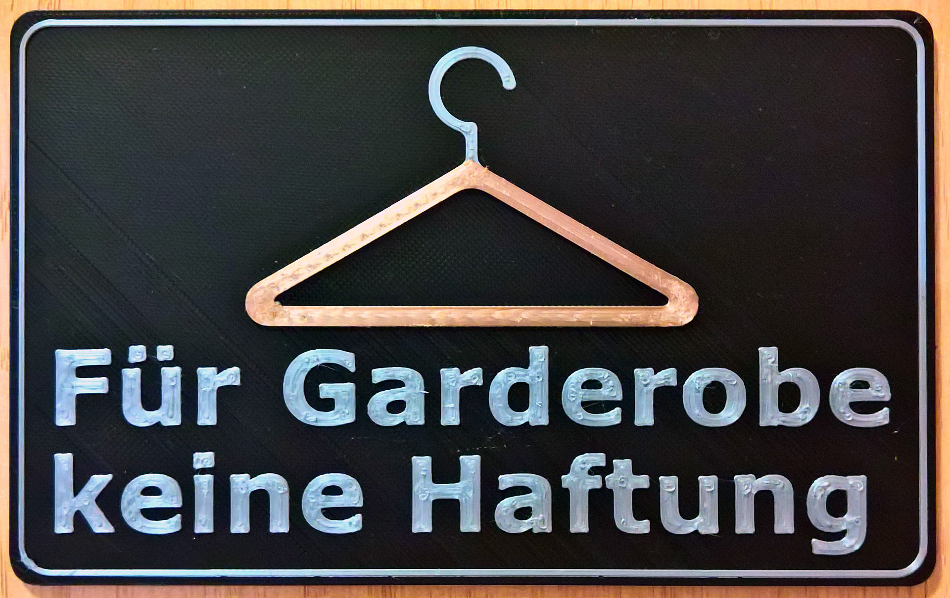 Für Garderobe keine Haftung
