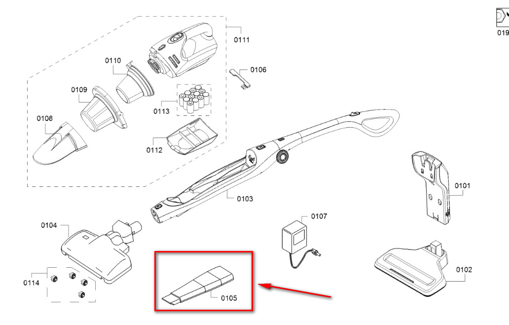 Bosch (Rechargeable vacuum cleaner MOVE 2in1 BBHMOVE5N) attacment nozzle extender 3D model