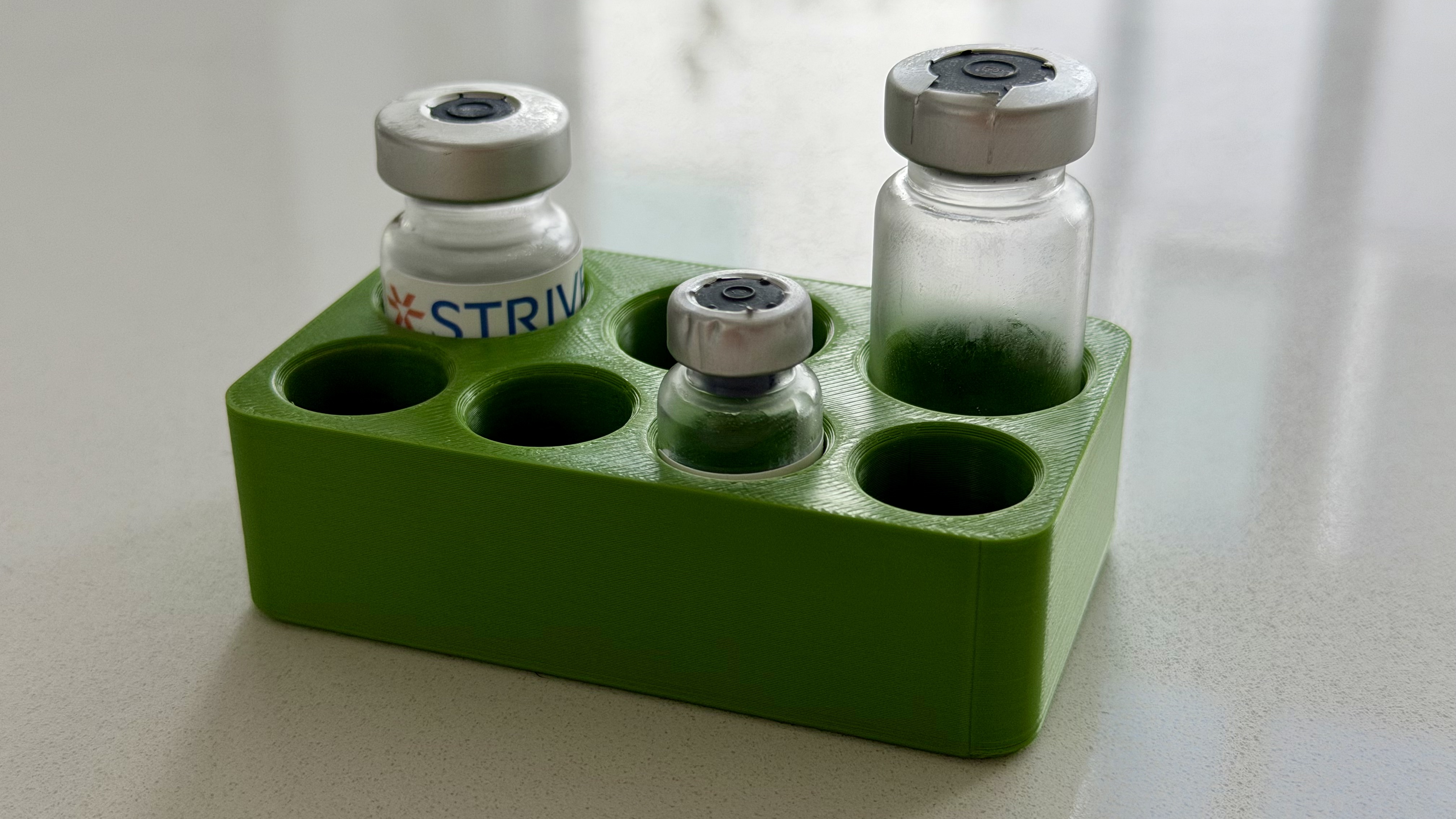 Peptide Vial Organizer — 2-Row Remix (3× 10ml + 4× 3ml)