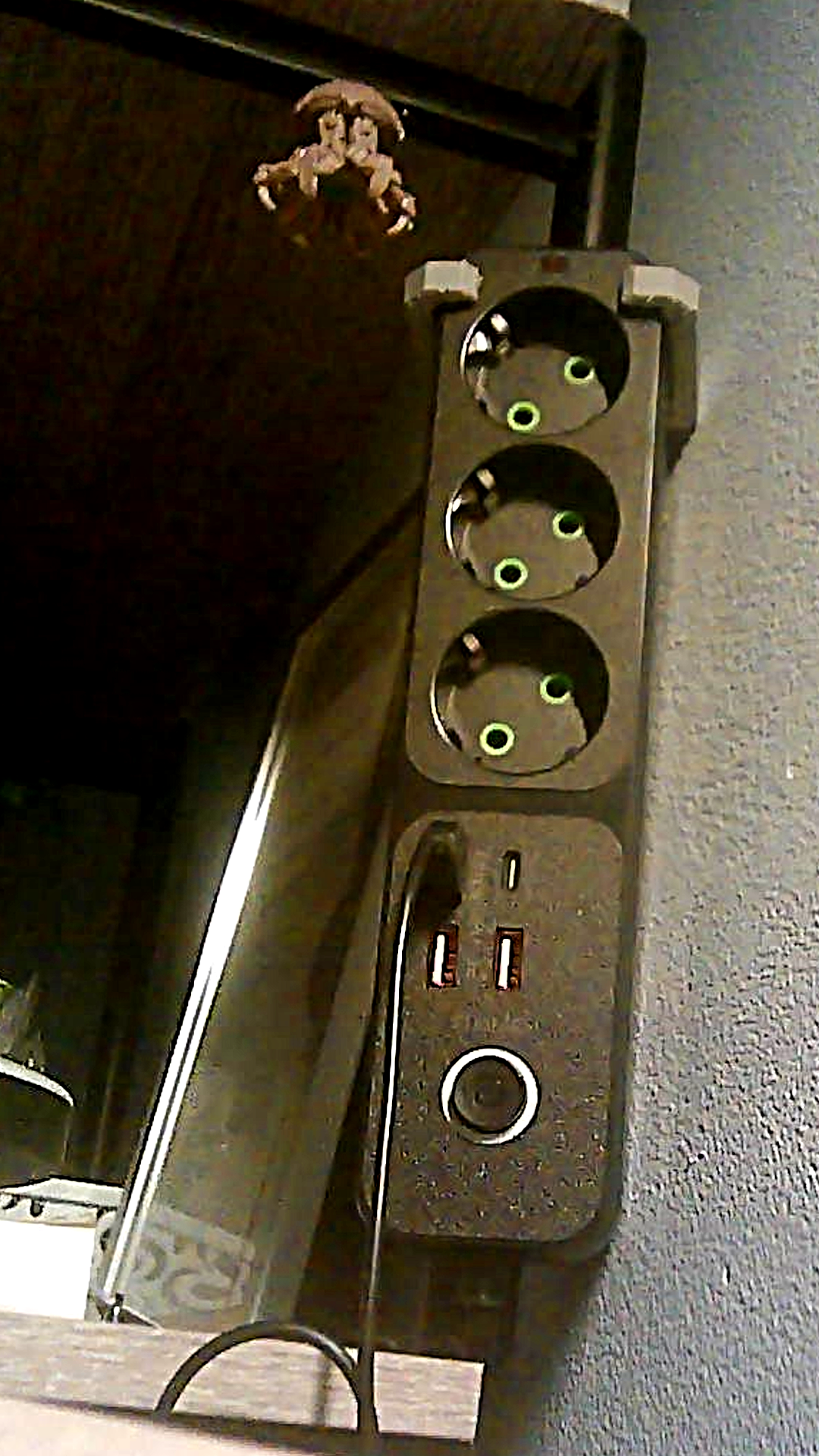 Office Power Strip mount and holder for JYSK shelf bar