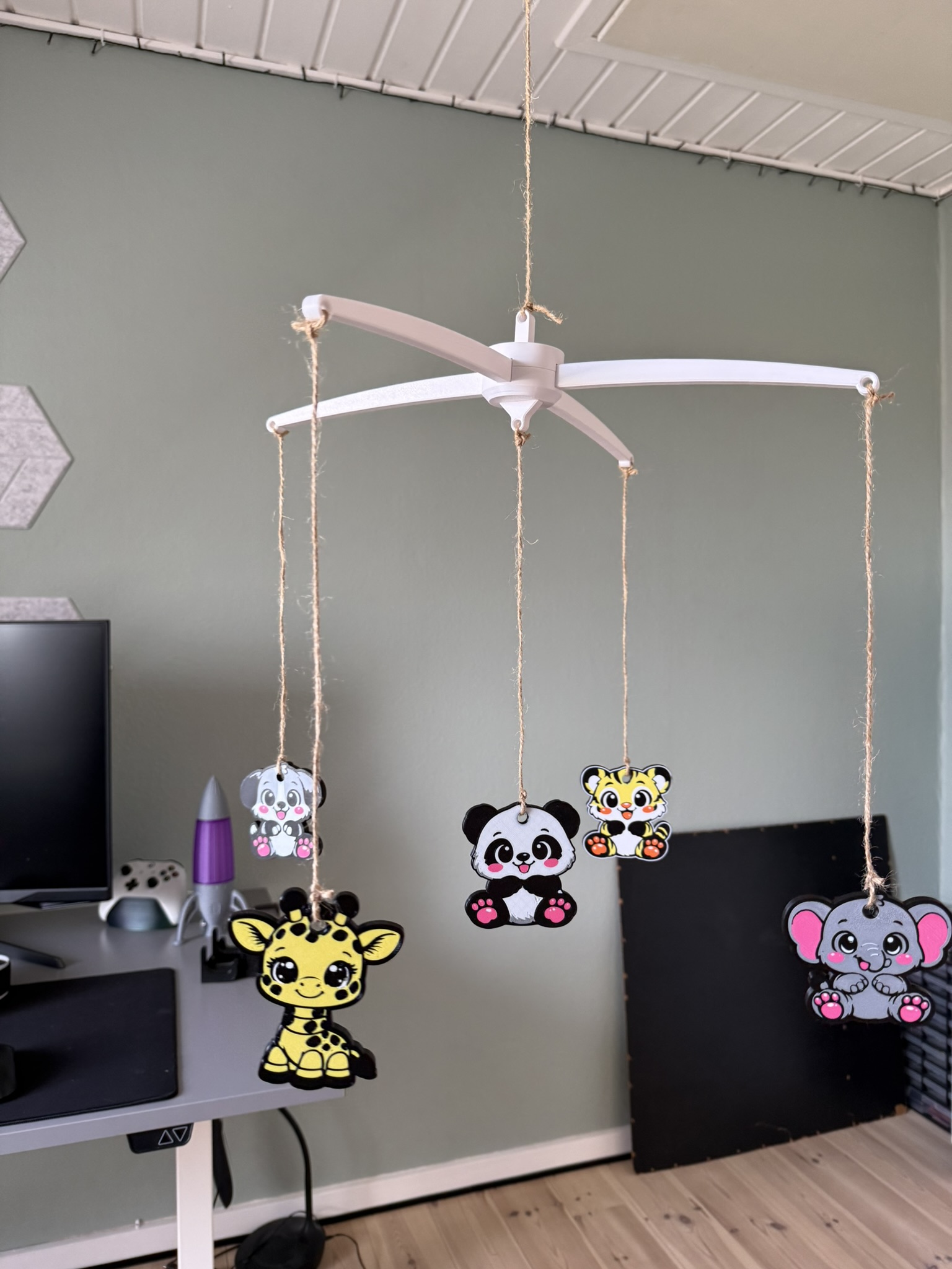 Baby Mobile with Cute Animals 3D model