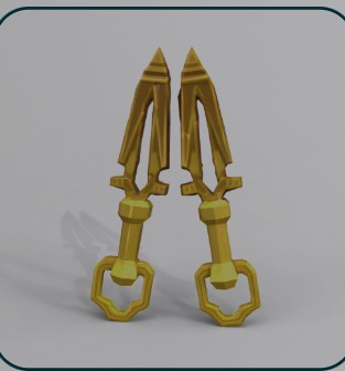 Roblox Rivals - Gold / Champions Dual Kunai (Prop & Cosplay)