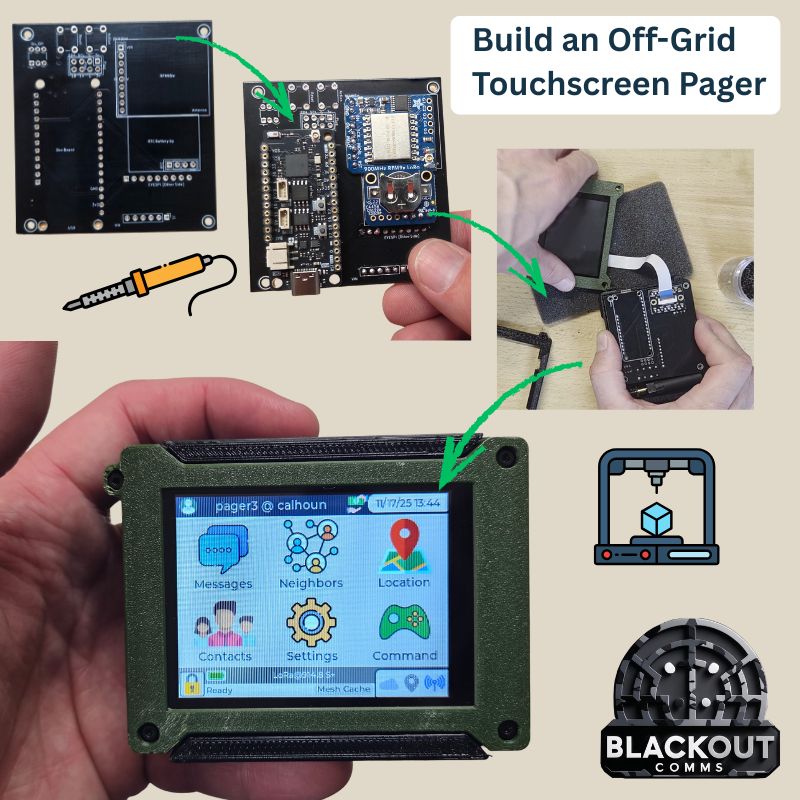 Touchscreen LoRa Encrypted Off-Grid Pager