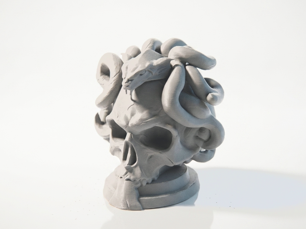 Medusa Skull Mythology Sculpture 3D Printable