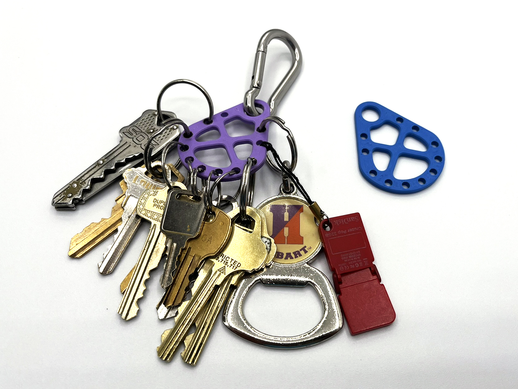 Key (Keychain) Ring Organizer v1 with Carabiner Hole