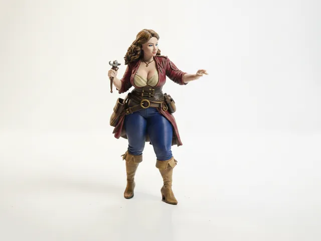 Thick Pirate Figurine Female Character 3D Printable