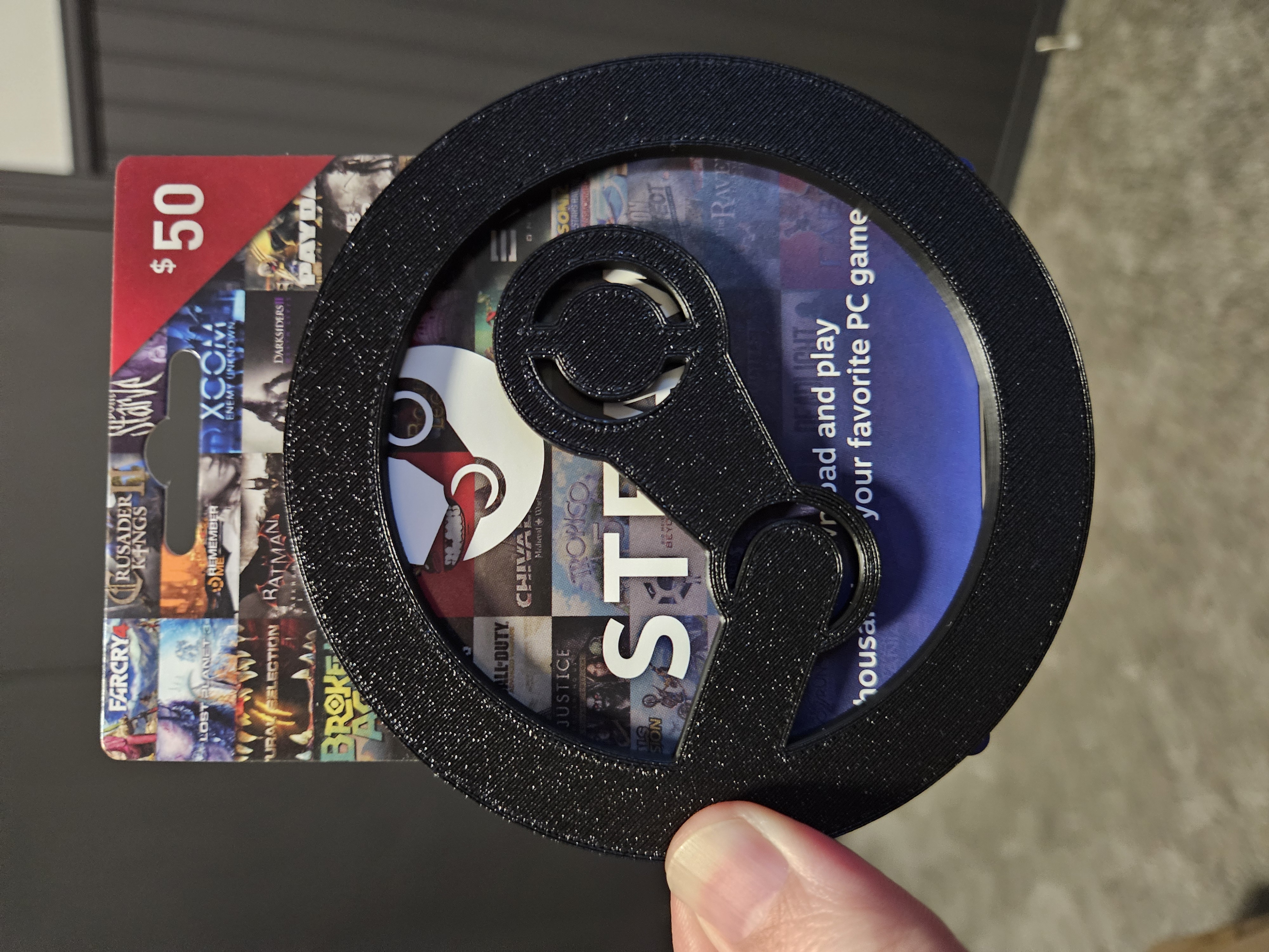 Steam Gift Card Holder with retaining clips