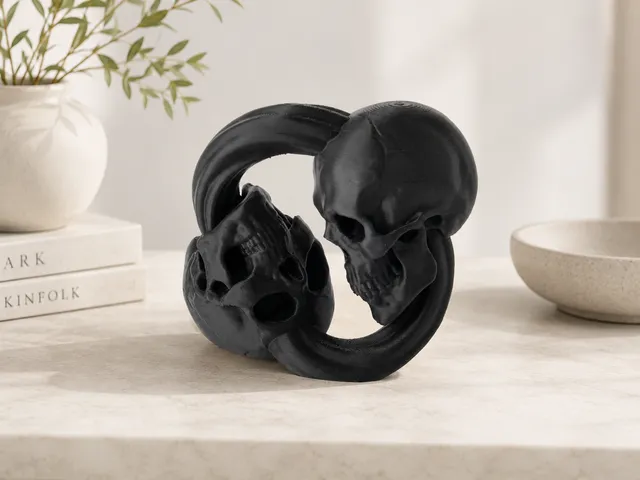 Intricate Skull Loop Sculpture