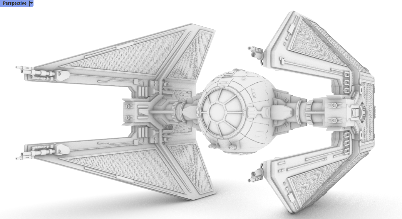 Tie Interceptor 3d model Star Wars