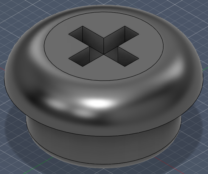 Fake cosmetic screw head