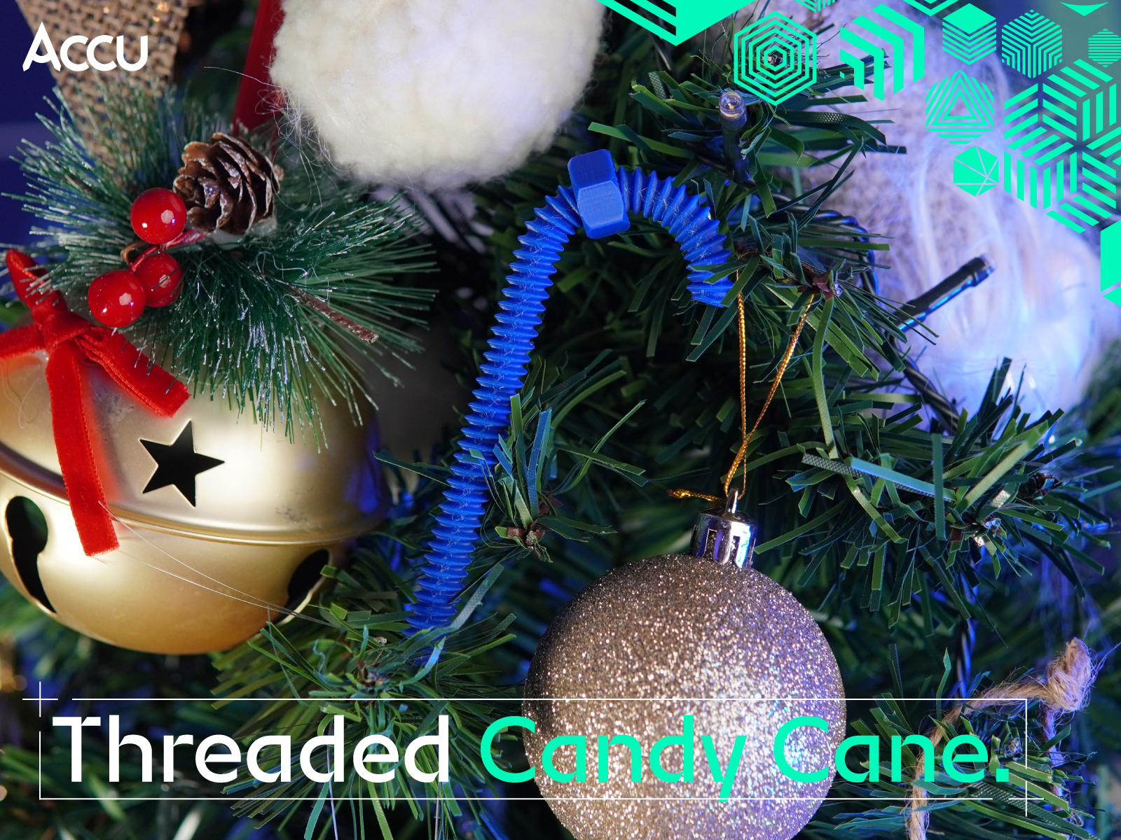 Accu Threaded Candy Cane Christmas Tree Ornament