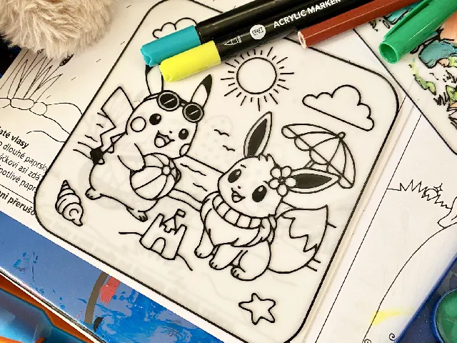 Pikachu and Eevee Pokemon Coloring Page for Kids