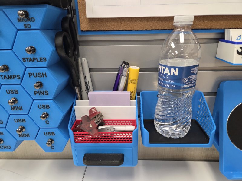 Pen, Postem, and USB Organizer for SlatWall or Standalone
