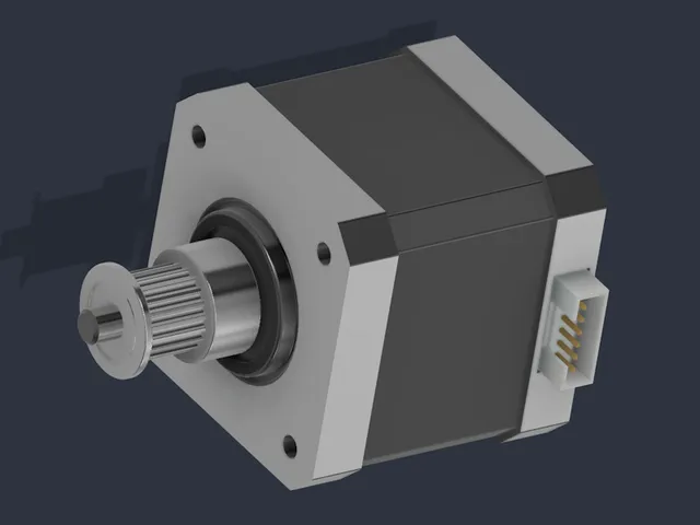 NEMA17 motor model with and without pulley for fitting tests