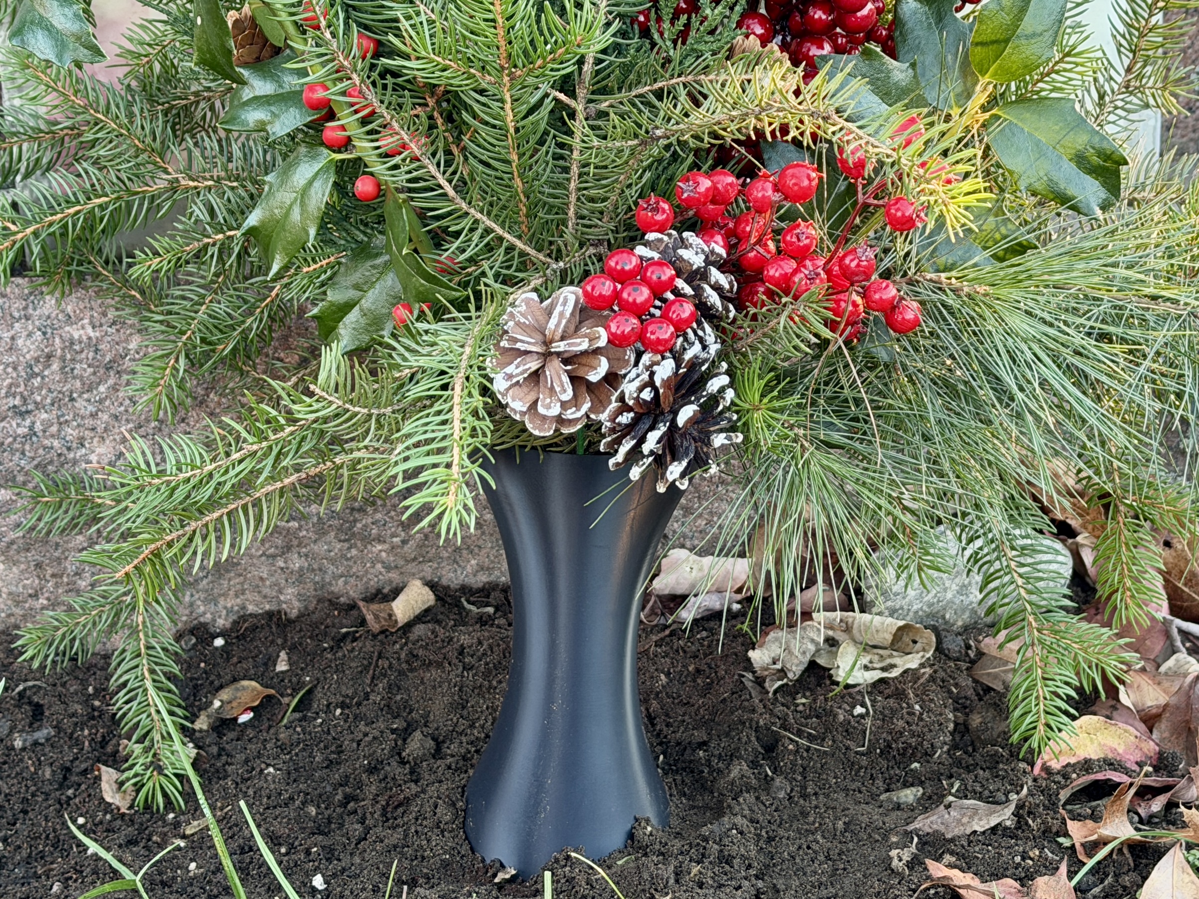 Cemetery Vase with Stake