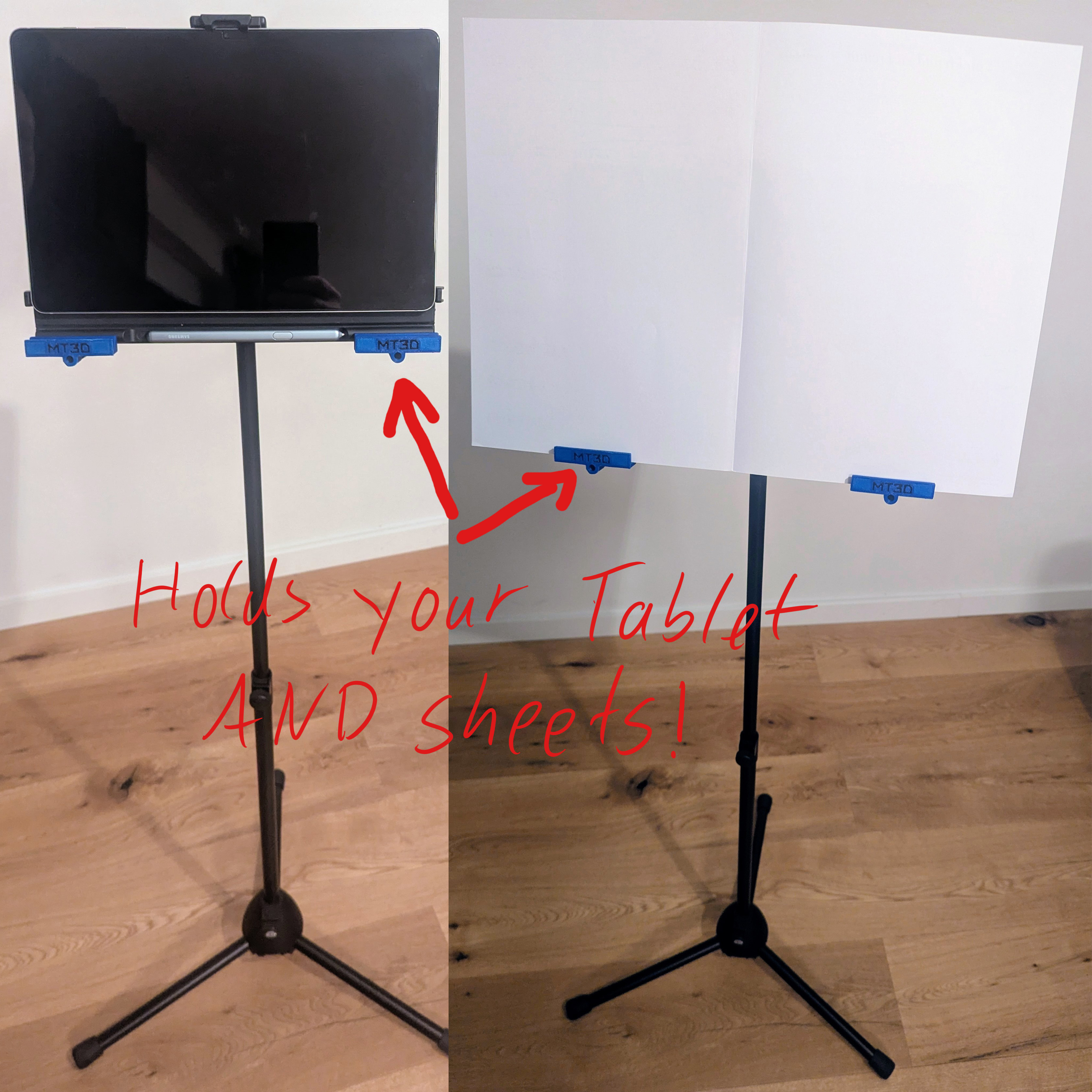 Sheet Music Holder Clamp for K&M Tablet Stands