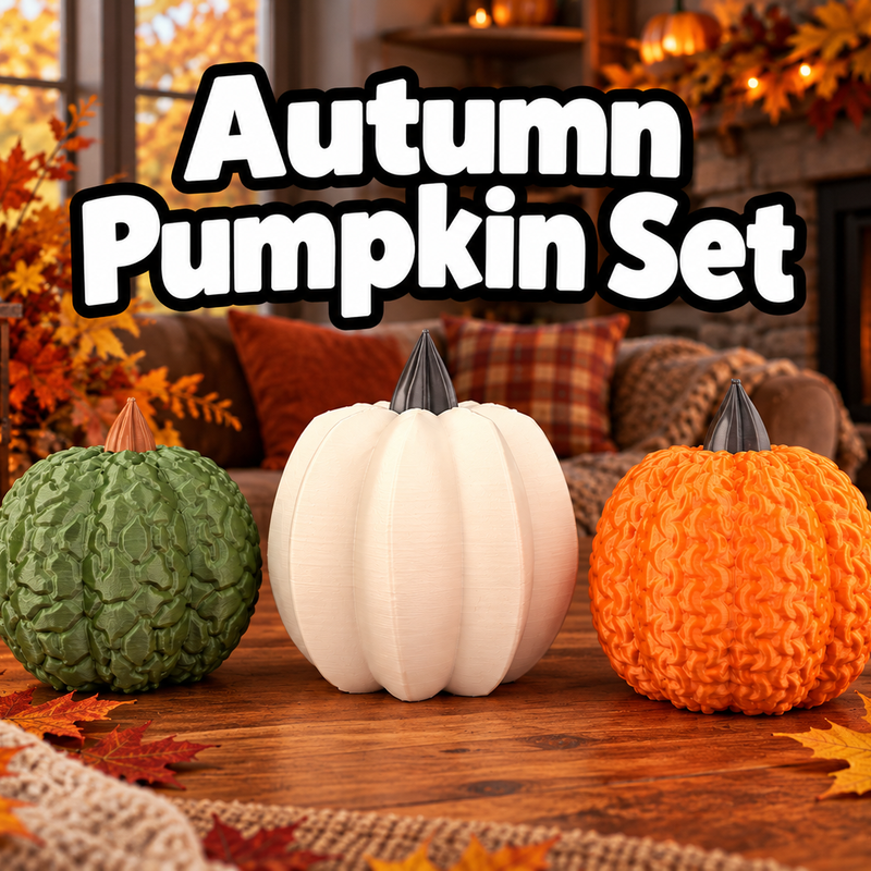 Pumpkin Autumn Decor Set by DamianArt3D | Download free STL model ...