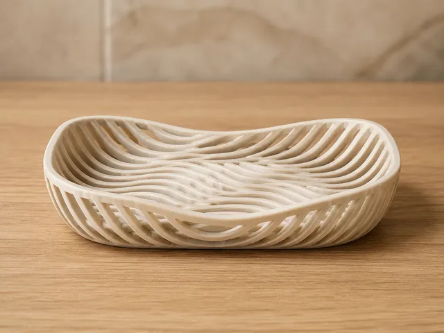 Sanft gewelltes Seifenschalen-Design - Gently corrugated soap dish design