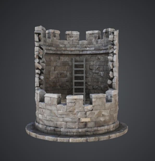 Medieval Stone Watchtower Turret – Castle Battlement Terrain