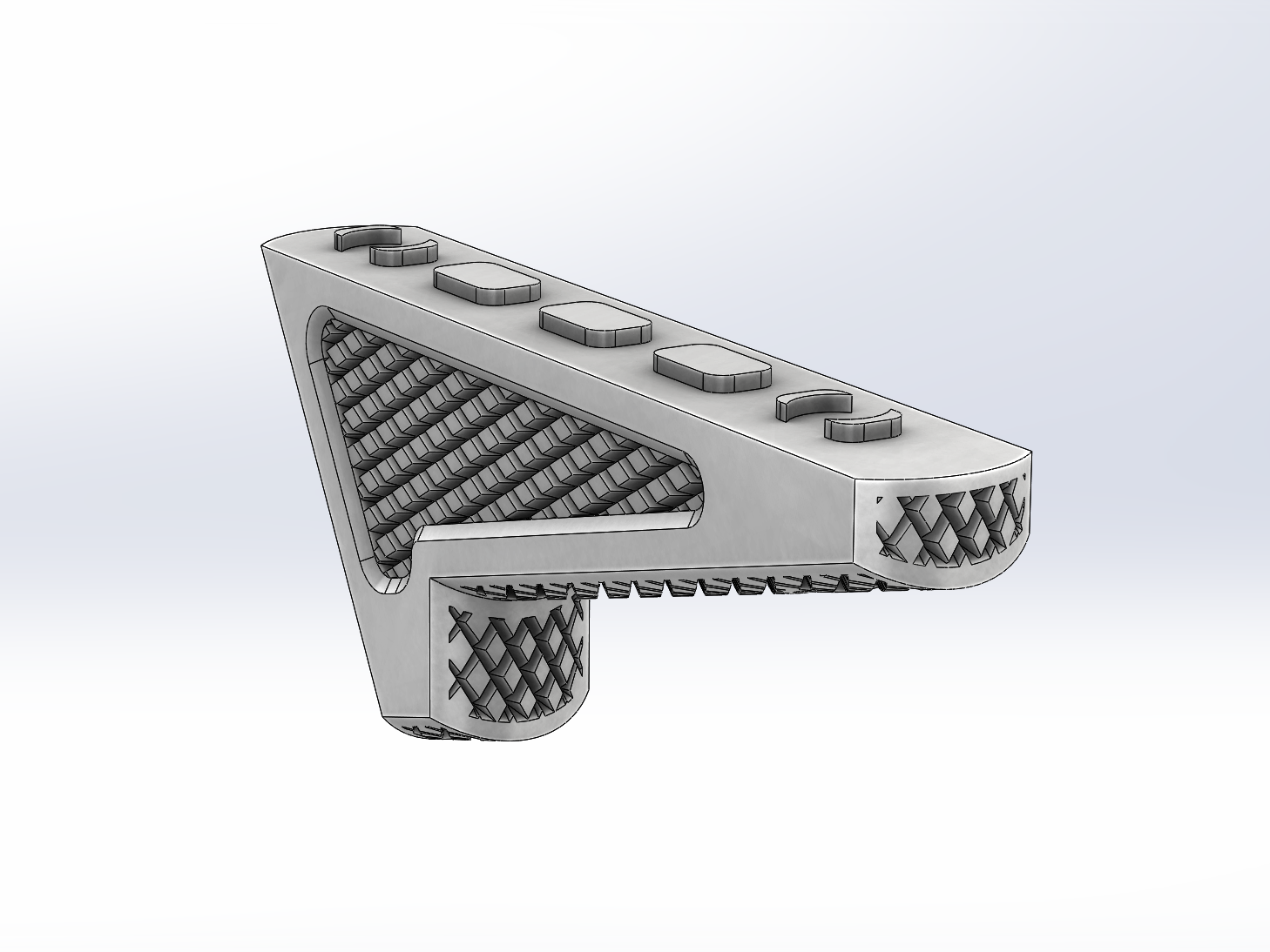 Angled mLok Foregrip, Crosshatch