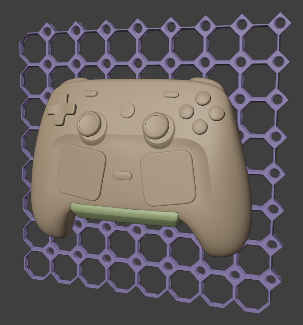 Steam Controller 2 Wall Holder with Puck (Multiboard, Honeycomb)