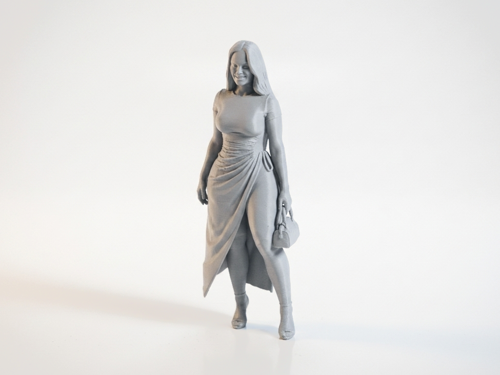 Elegant Woman Dress Figurine Female Figure 3D Printable