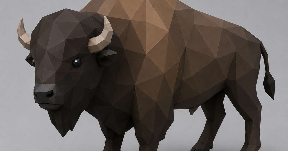 Low Poly Buffalo (Bison) by Micah | Download free STL model ...