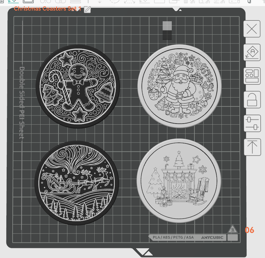 Miniatura 2 do modelo 3D Christmas Coaster Set