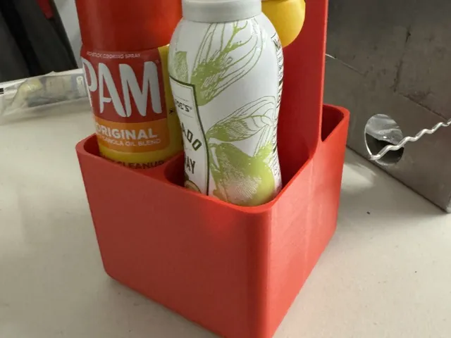 Campsite cooking spray caddy