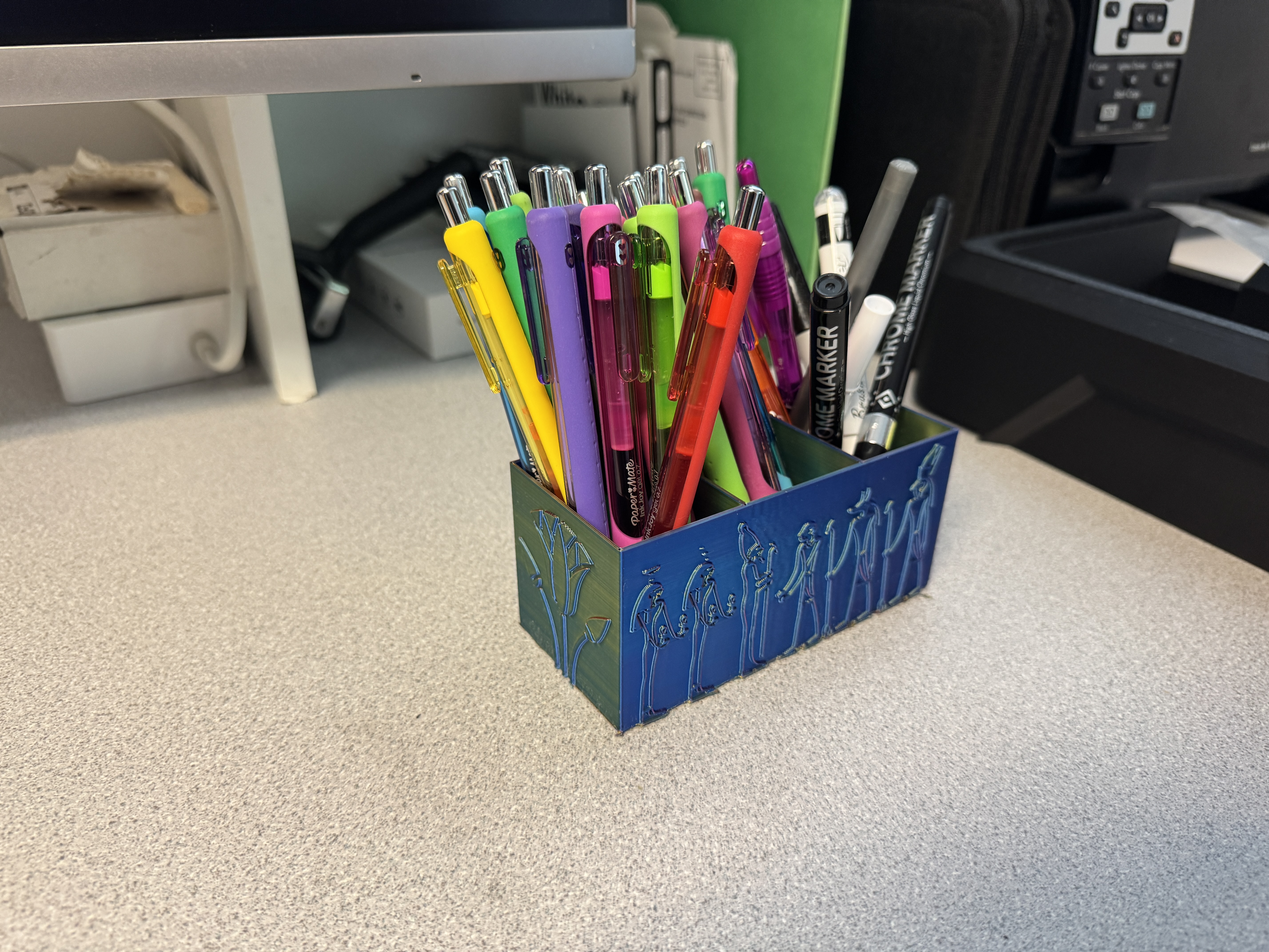Egyptian styled box for pens/pencils/3D printer tools
