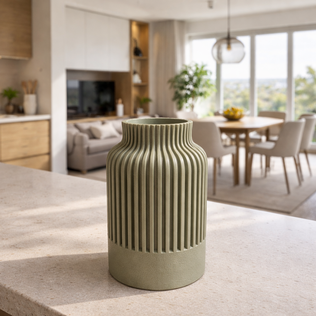 Modern Ribbed Vase - Tulipa