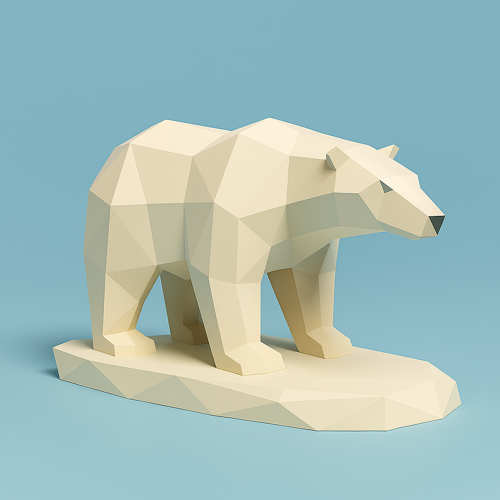 Low Poly Polar Bear 3D Model