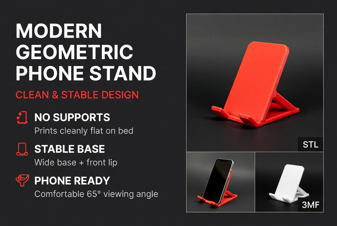 Modern Geometric Phone Stand - Clean & Stable