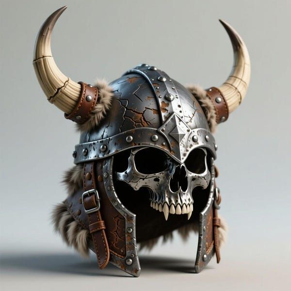 skeleton Viking helmet