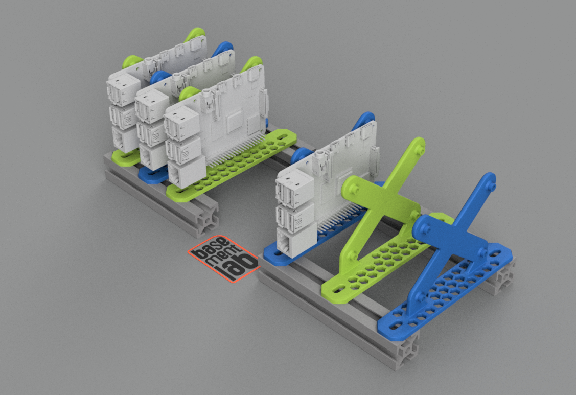 Raspberry Pi 3/4/5 2020 Profile vertical Stand alone / Cluster - Supporto Verticale per profilo 2020