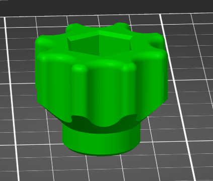 Knob for M10 screw with a 17 mm hexagon