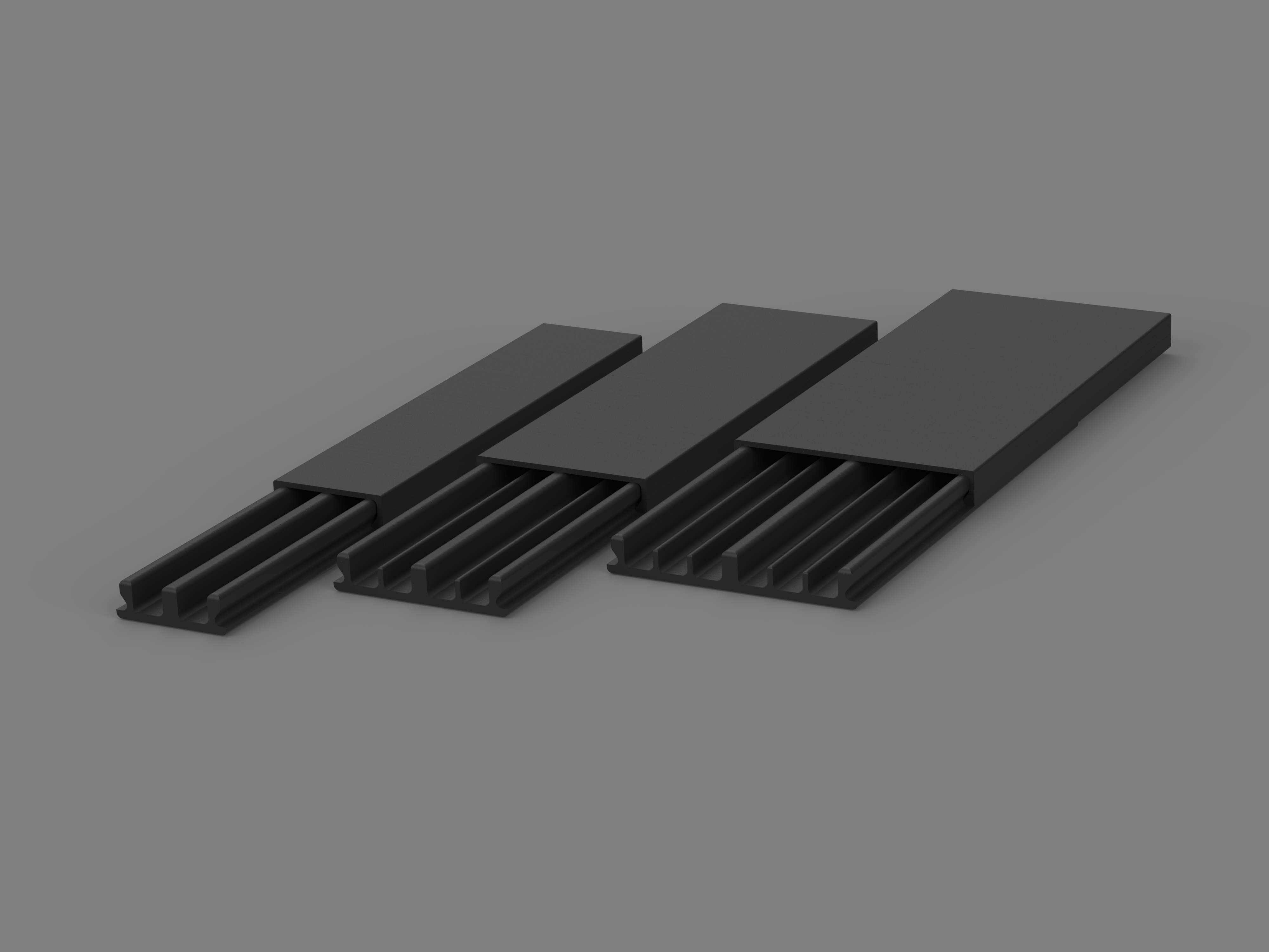 Modular, Low Profile Cable Raceway with 3 Different Sizes