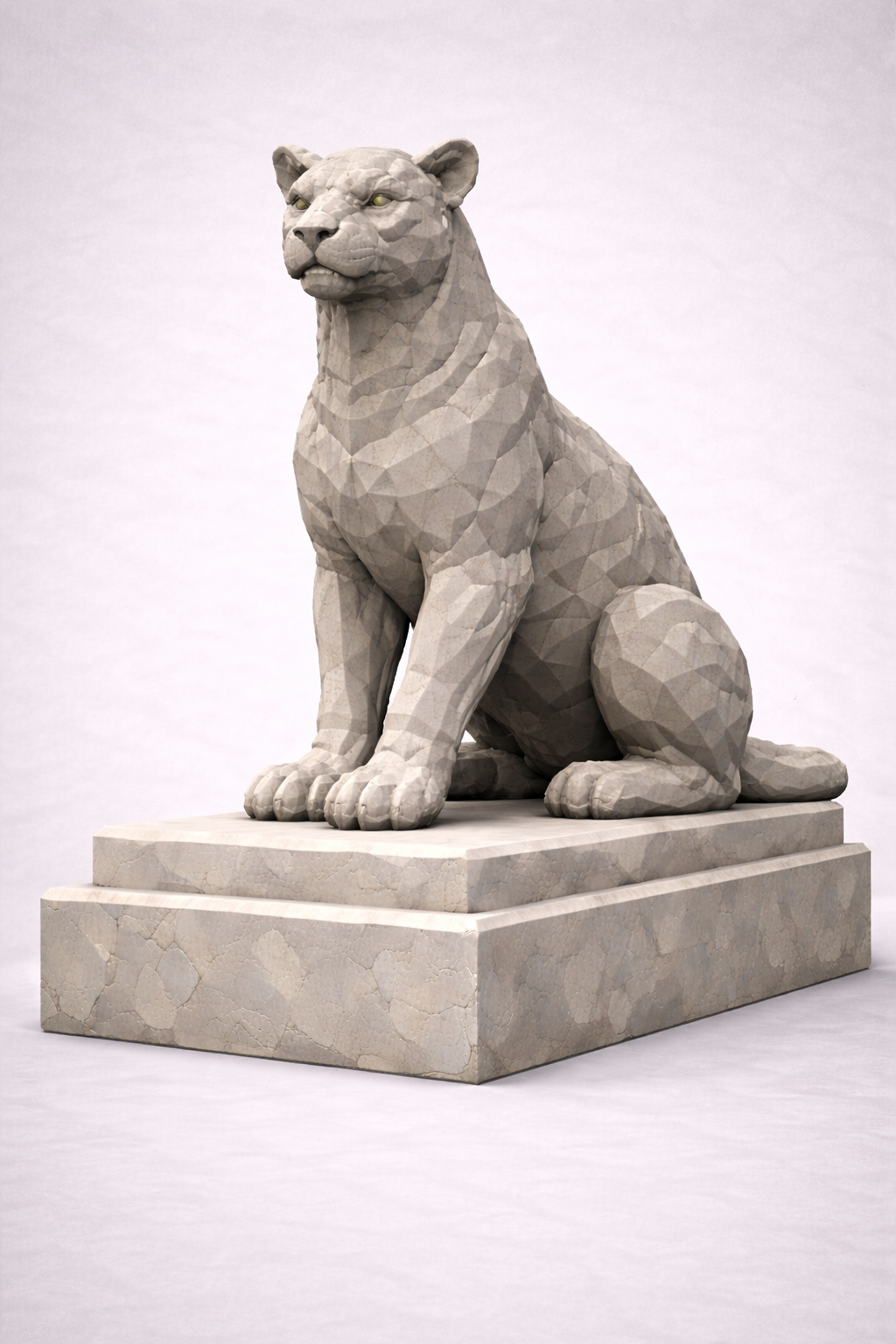 Jaguar Statue Low Poly
