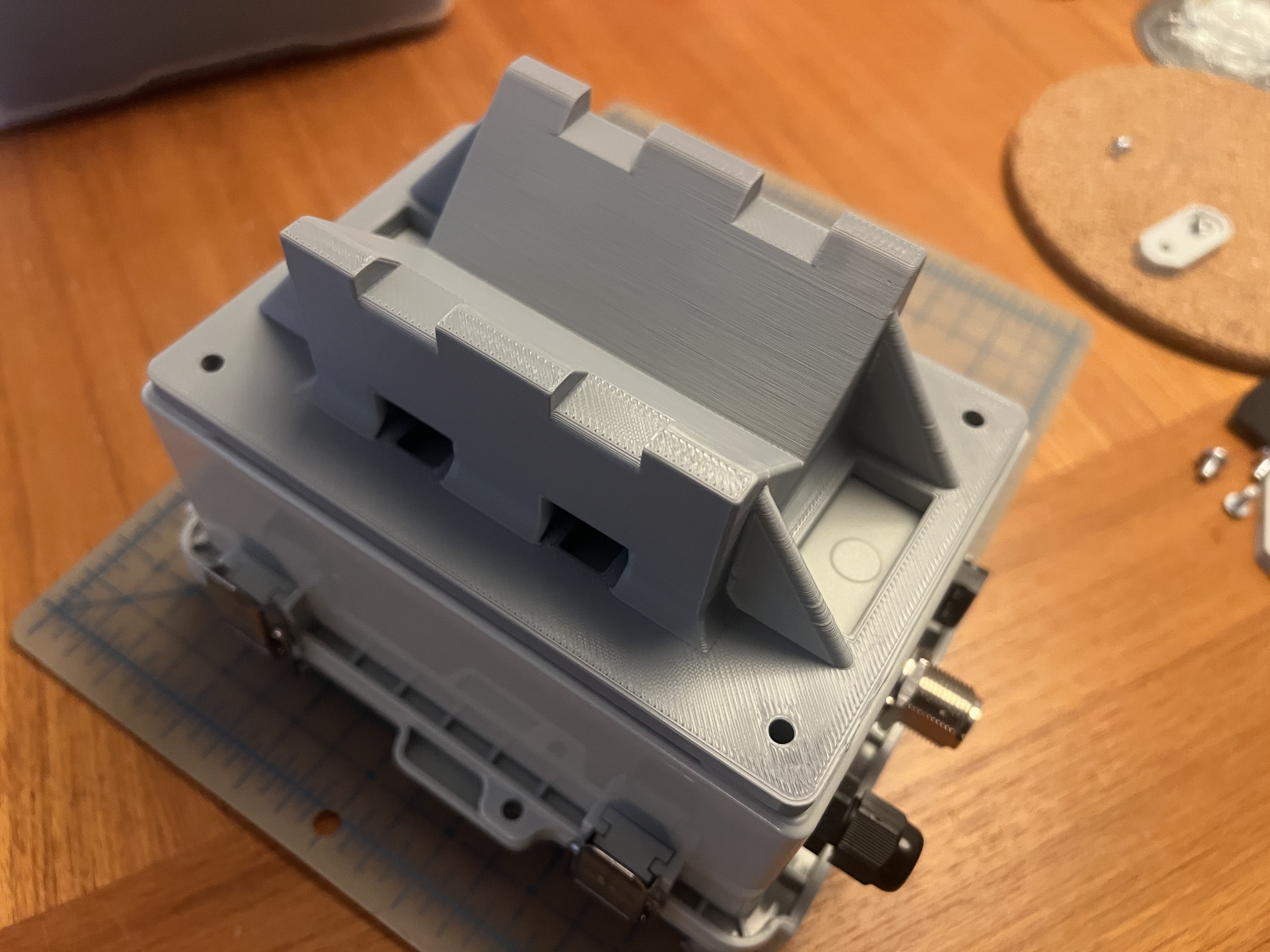 Pole Mount for IP67 Junction Box / Mesh Radio Node - 135x85 Hole Spacing 3D model