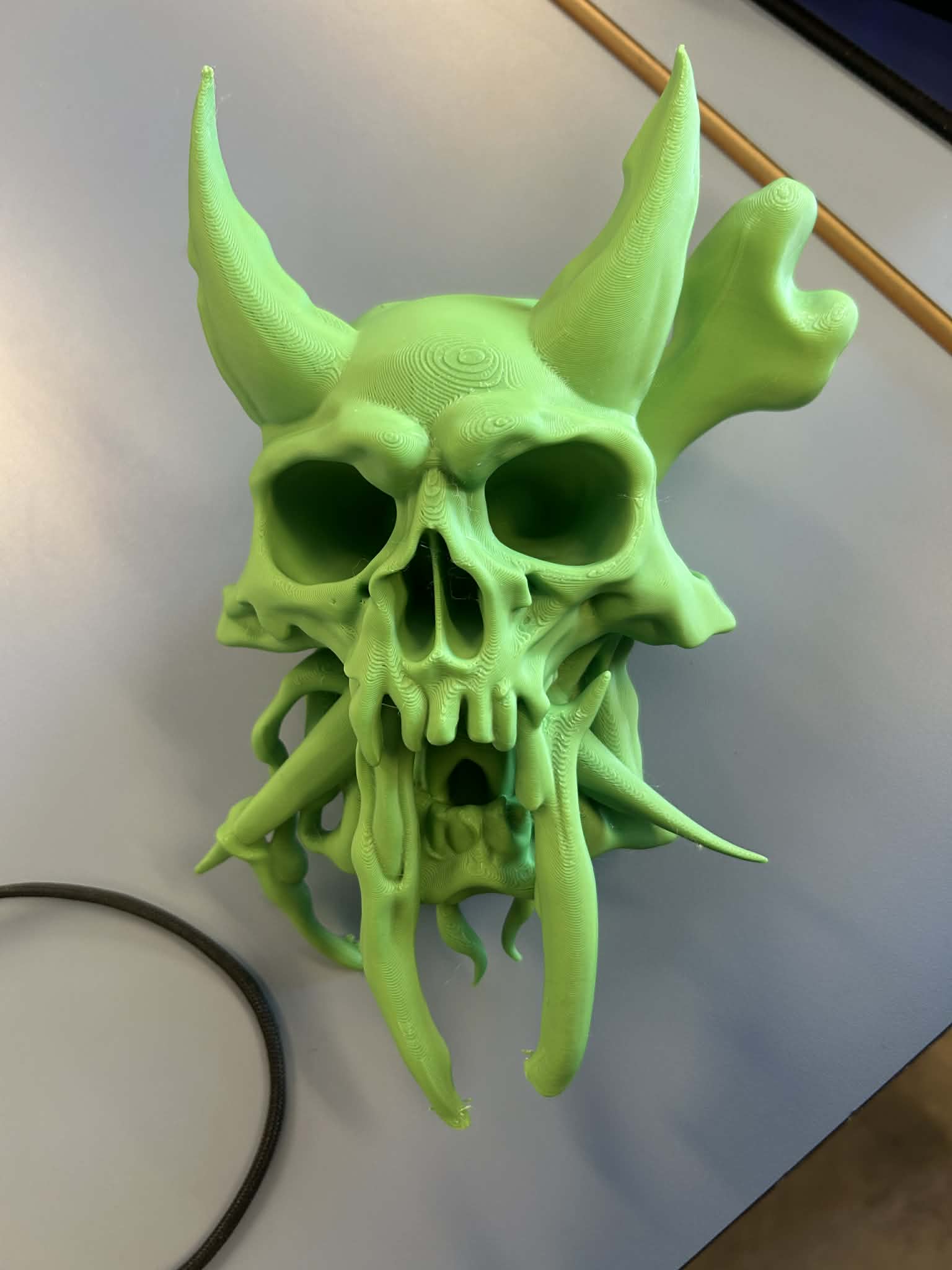 Infernal Skull Wall Sculpture – Dark Fantasy Demon Display