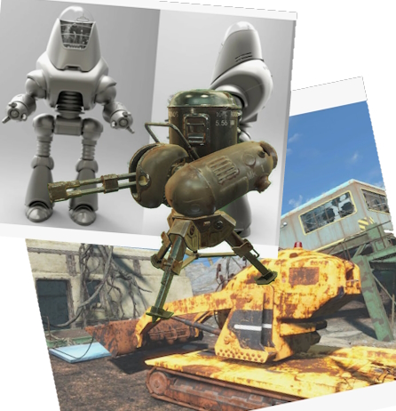turret fallout 4, Protectron fallout 4, crawler loader fallout 4