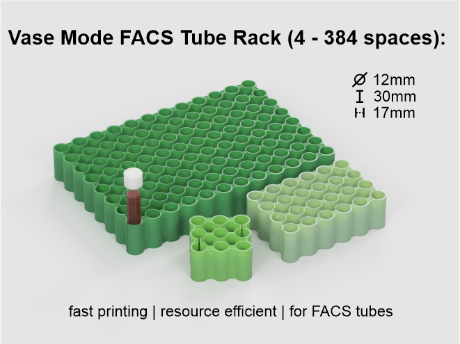 Vase Mode FACS Tube Racks (4–384 Spaces)