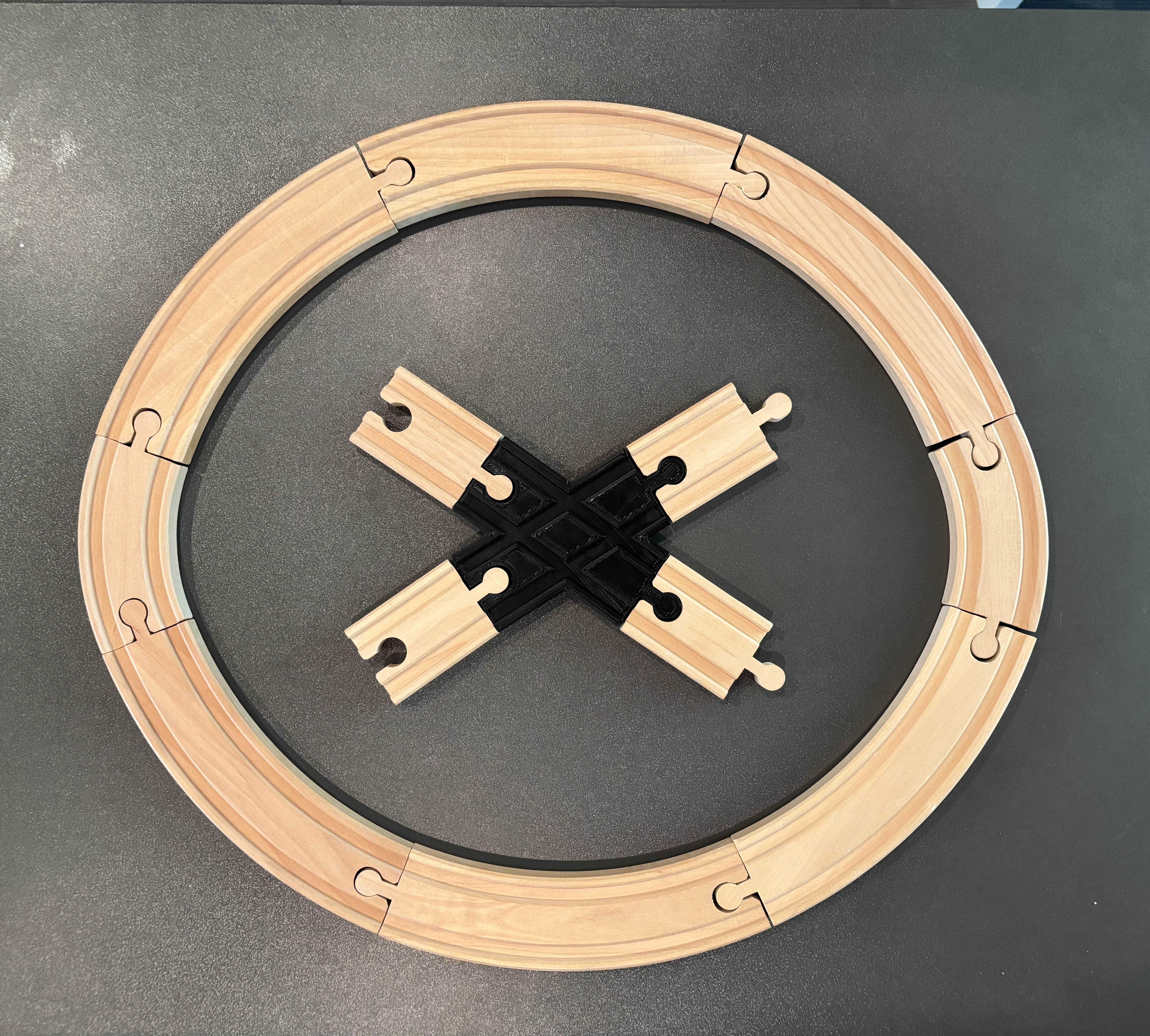Brio Train Track Cross Connecter Angled H2 non perpendicular Ikea compatible