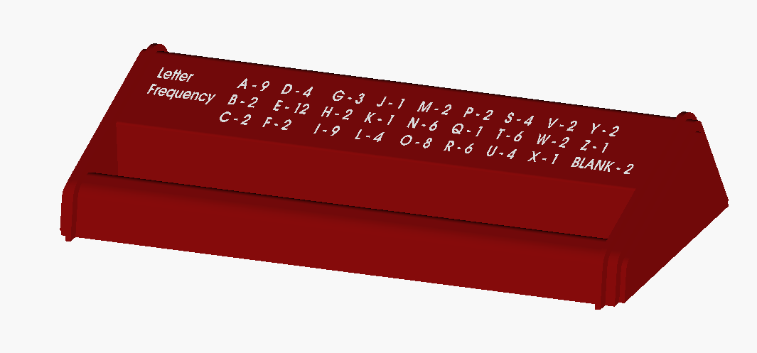 Single-row tile rack for Scrabble