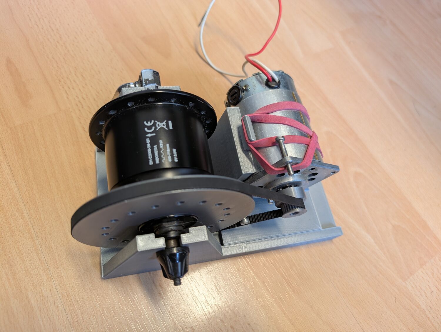Bicycle hub dynamo driver / generator test bench