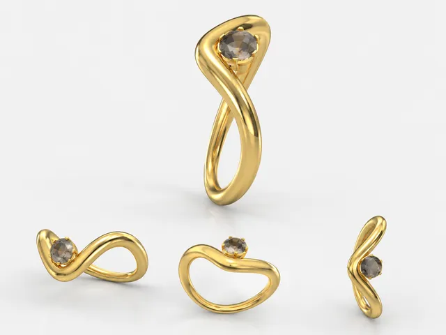 Twisted Elegance Gemstone Gold Ring