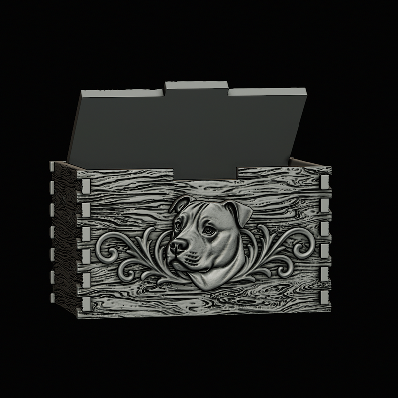 Large Wood-Texture Dog Relief Box – Design 2 by Artman | Download free ...