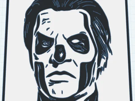 Ghost's Papa III Emeritus woodcut-style portrait